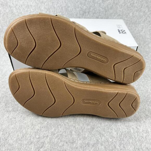 Croft & Barrow Womens Size 9.5 Tan Slip On Sandals Ortholite Eco Walking Comfort - Picture 10 of 10